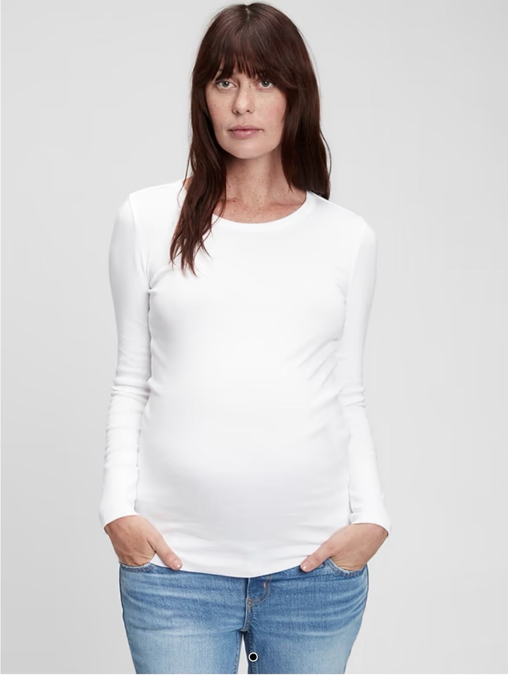 GAP {Black} Maternity Modern Long-Sleeve Crewneck